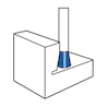 HM Frässtifte - 6 x 8 x 6 x 50 <br>Zahnform: HP-2 - Form: Winkel - DIN 8033: WKN