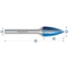 HM Frässtifte - 6 x 12 x 3 x 44 <br>Zahnform: HP-2 - Form: Spitzbogen - DIN 8033: SPG