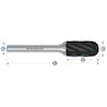 HM Frässtifte - 12 x 25 x 6 x 70 <br>Zahnform: HP-7 - Form: Walzenrundform - DIN 8033: WRC