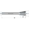 HM Frässtifte - 6 x 8 x 6 x 50 <br>Zahnform: HP-4 - Form: Winkel - DIN 8033: WKN