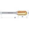 HM Frässtifte - 8 x 20 x 6 x 65 <br>Zahnform: HP-9 - Form: Walzenrundform - DIN 8033: WRC