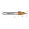 HM Frässtifte - 12 x 25 x 6 x 70 <br>Zahnform: HP-10 - Form: Spitzbogen - DIN 8033: SPG