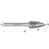 HM Frässtifte - 10 x 20 x 6 x 65 <br>Zahnform: HP-8 - Form: Spitzbogen - DIN 8033: SPG