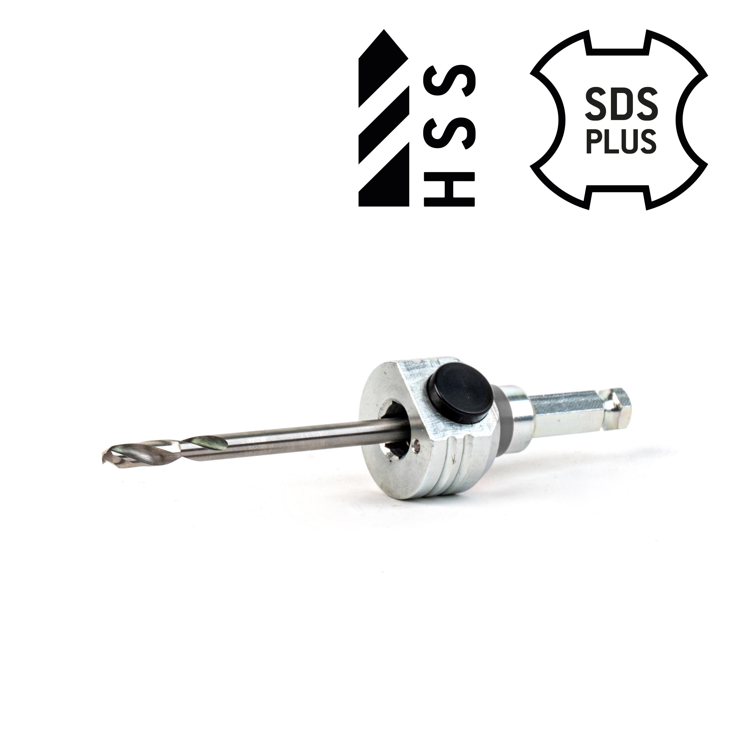 Schnellwechselaufnahme SDS plus Schaft inkl. HSS Zentrierbohrer