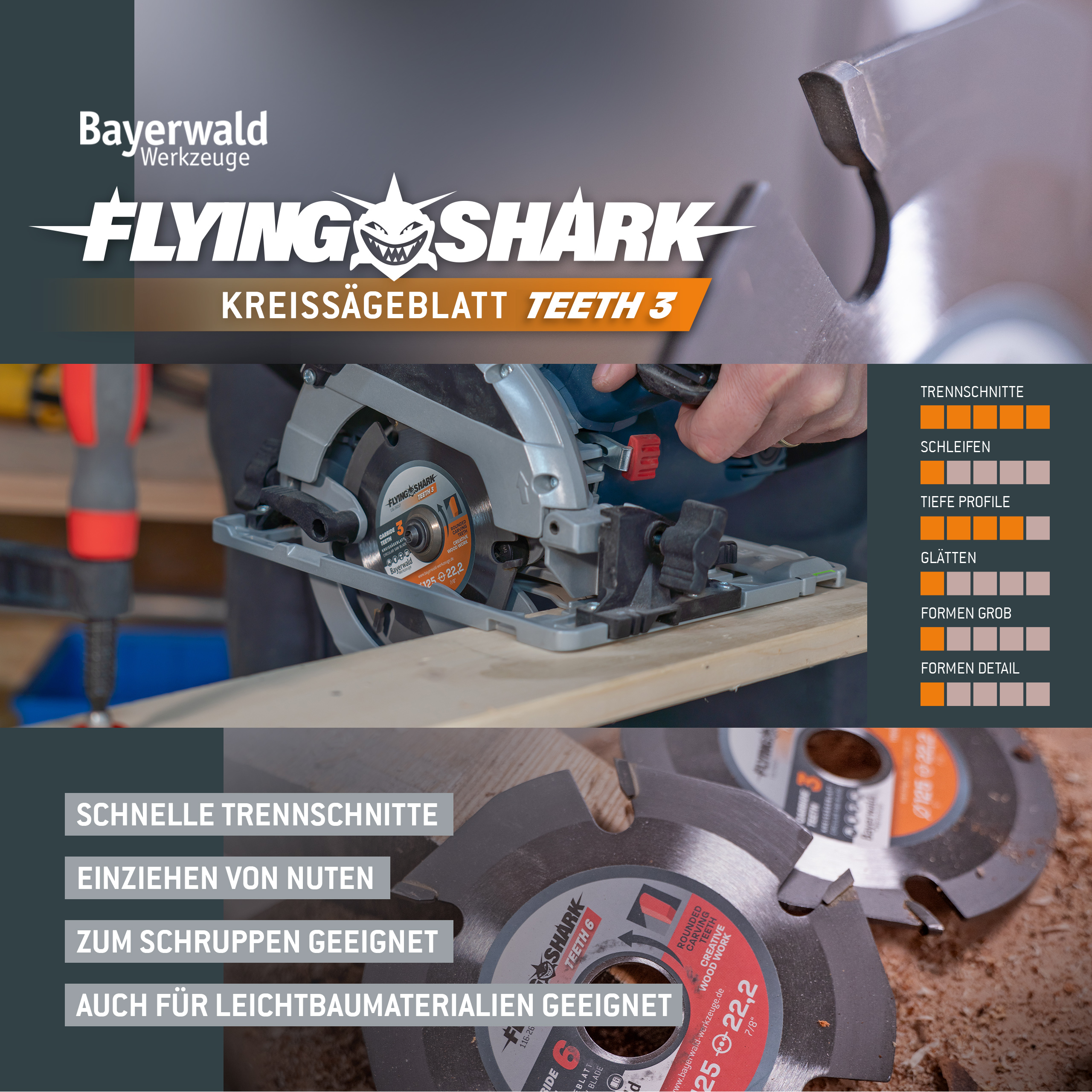 4251128749289 - Bayerwald Flying Shark - Hartmetall Frässcheibe - Ø 115 x 2223 mm Z3 4251128749289 - Bayerwald Flying Shark - Hartmetall Frässcheibe - Ø 115 x 2223 mm Z3