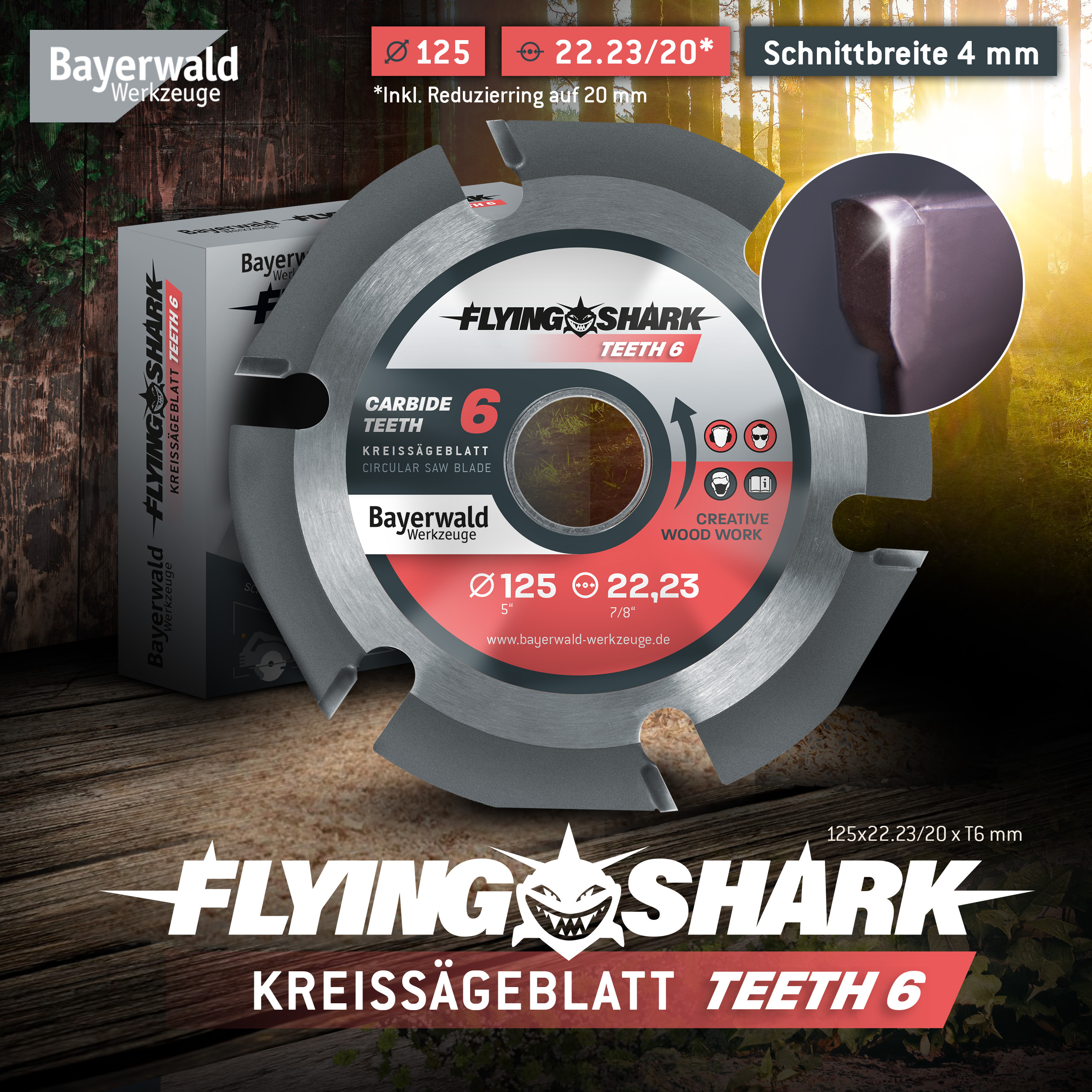 4251128749319 - Bayerwald Flying Shark - Hartmetall Frässcheibe - Ø 125 x 2223 mm Z6