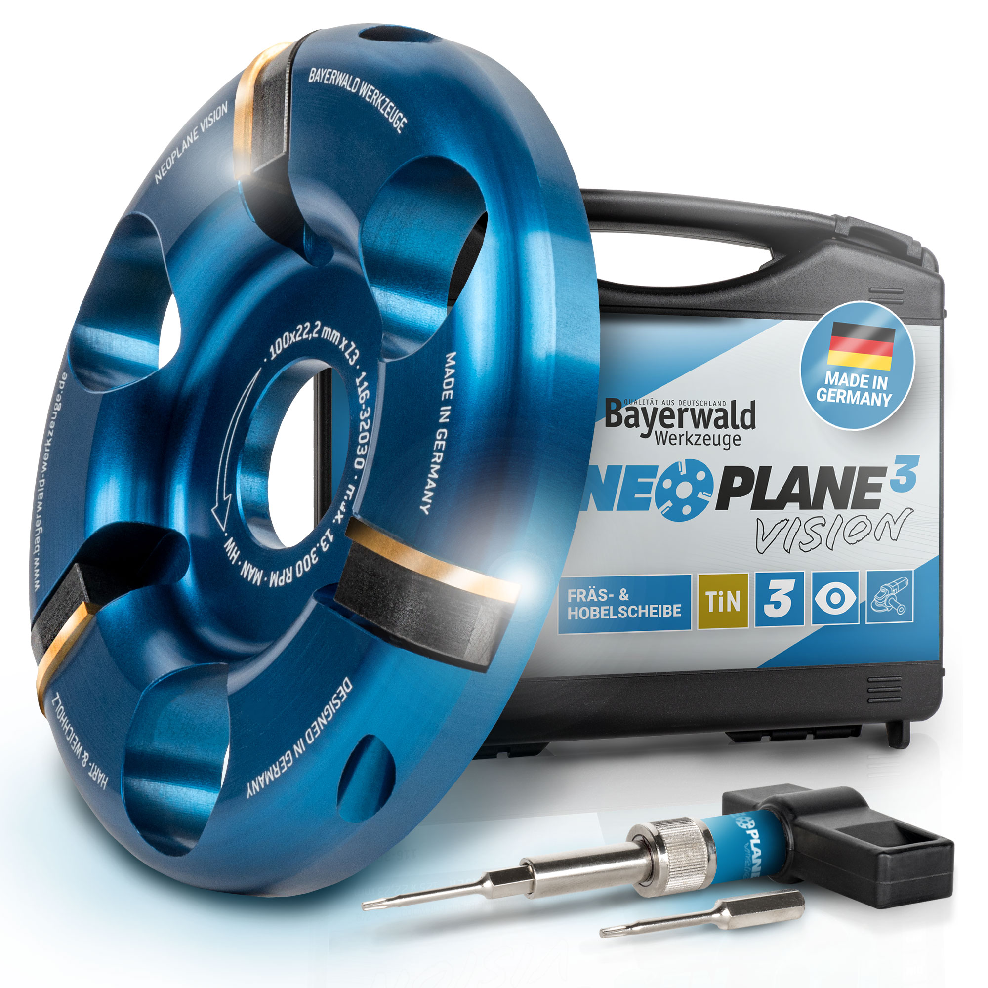 NeoPlane Frässcheibe für Winkelschleifer à ̃ 100 mm x 22,2 mm mit 3 HM M