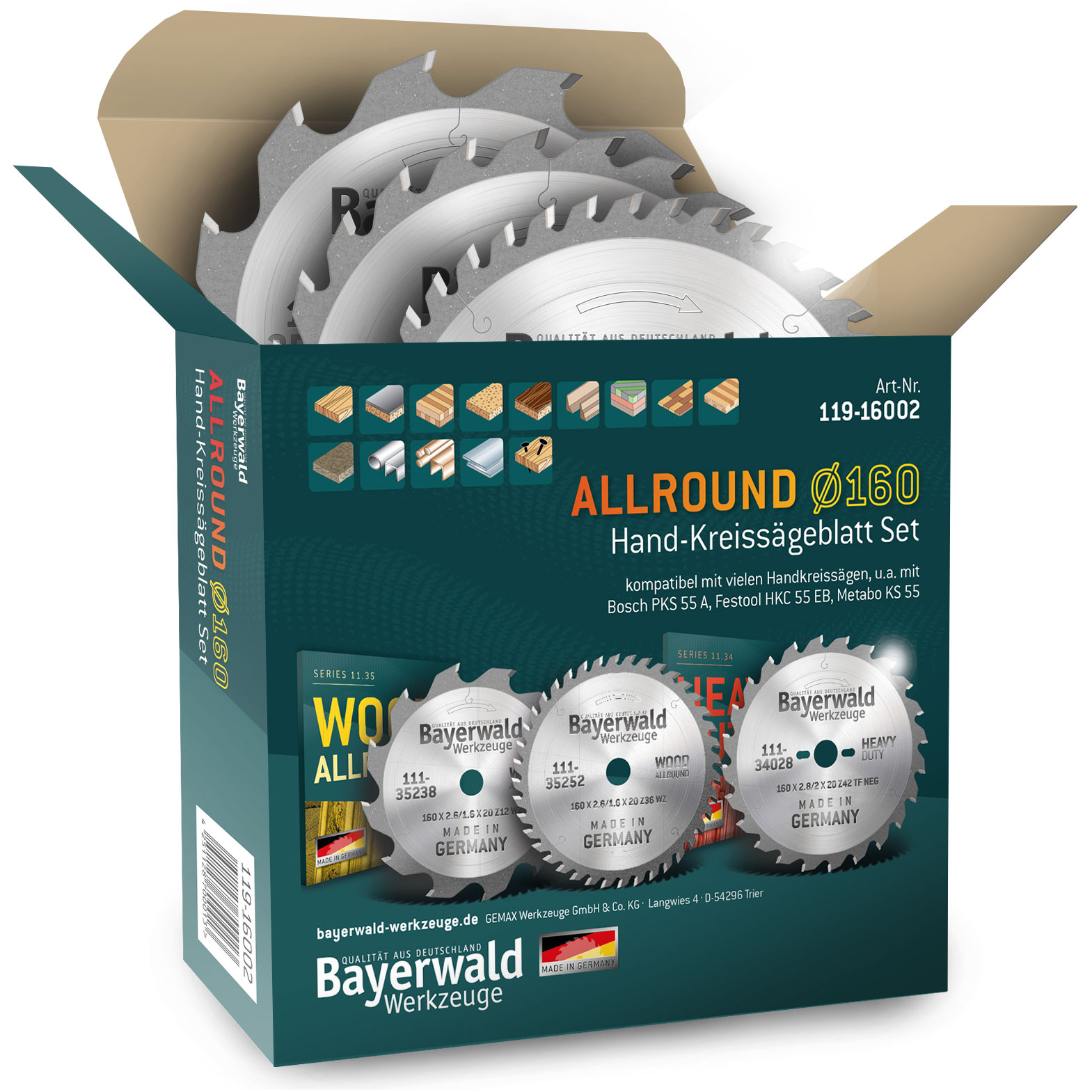 4251128700013 - ALLROUND Ø160 Hand-Kreissägeblatt Set