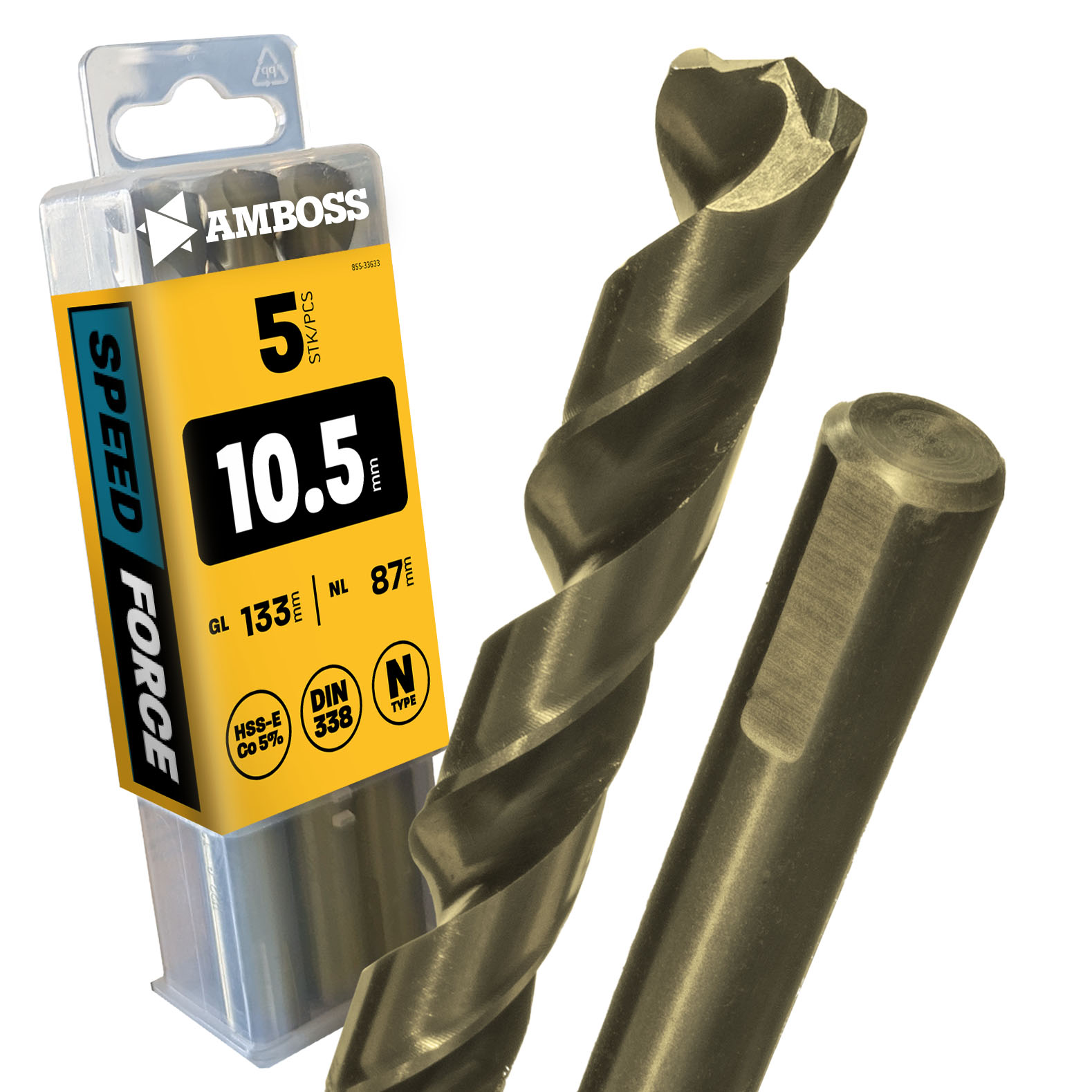 5 x HSS-ECo SPEED Force Metallbohrer DIN 338 - Ã ̃:10.5 mm