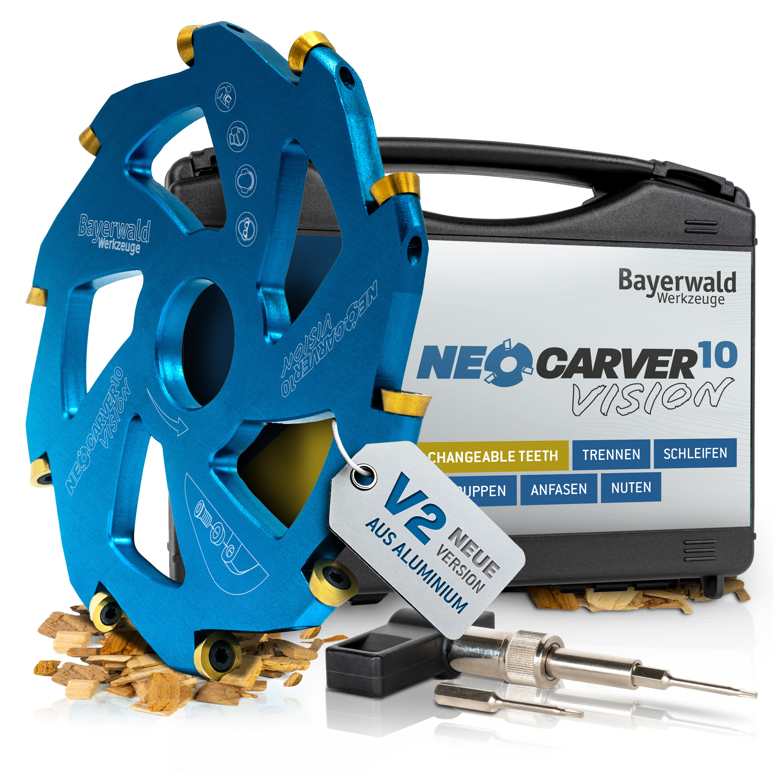 Bayerwald NeoCarver V2 - Hartmetall Frässcheibe - Ã ̃ 115 x 22,2 mm Z 10
