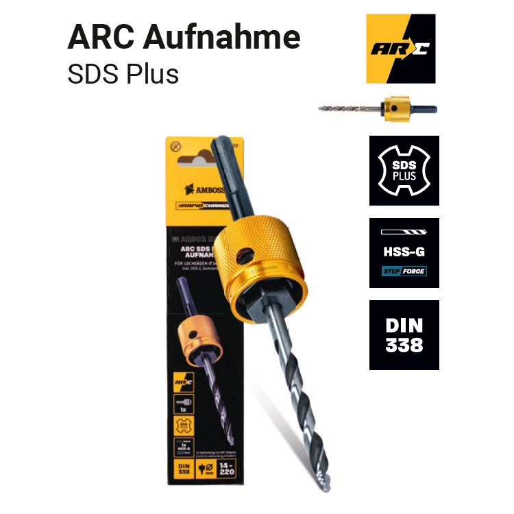 Rapid Change Aufnahme SDS plus - für Lochsägen à ̃14-220mm