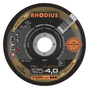 10x Rhodius FS1 Schruppschleifscheibe - Korn:40 125x4x22.23 mm