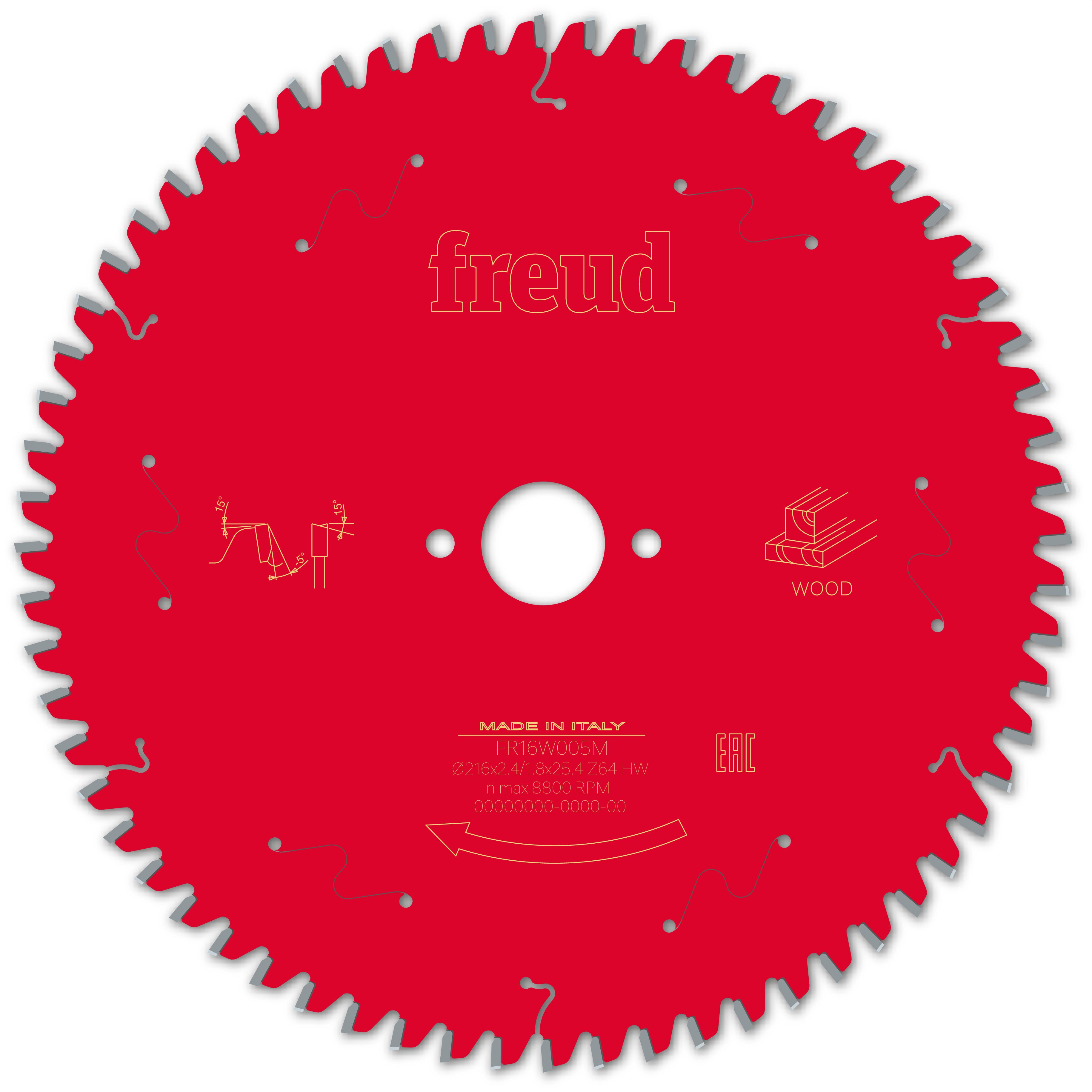 Freud HM Kappsägeblatt - 216 x 2.4/1.8 x 25.4 Z64 WZ neg.